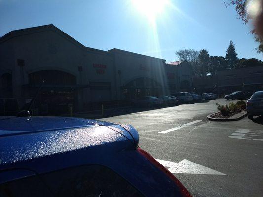 It's so early in the morning, there is condensation on the roof of my car.