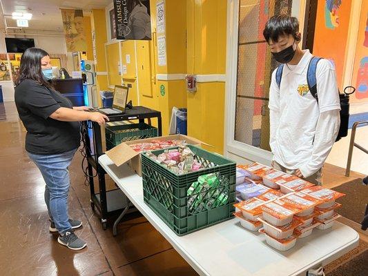 AIMS Breakfast program fueling the students their first week back.