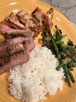 Chicken and steak plate