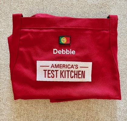 Embroidered names on ATK aprons