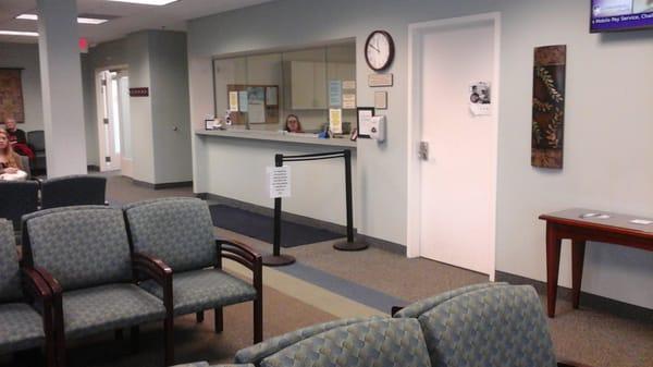 The reception area at our clinic