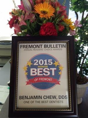 One of the best dentist for Fremont for two years in a row!