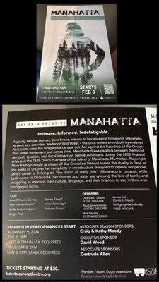 Manahatta by Mary Kathryn Nagle ~ Directed by Shannon R. Davis {2/25/2024}