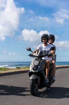 Taking the Genuine Hooligan, our 200cc Premium Rental, out to Sandy Beach.