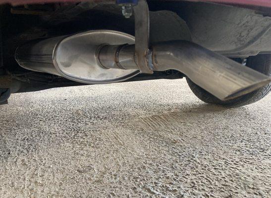 New muffler and exhaust from Charley's muffler's