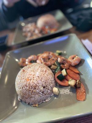 Lunch shrimp and fried rice