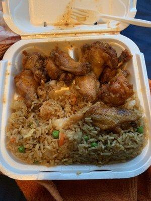 10pc Honey Hot Wings & Shrimp Fried Rice