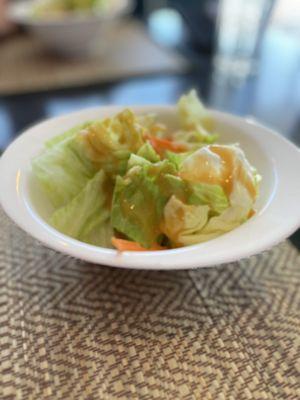 Salad with ginger dressing