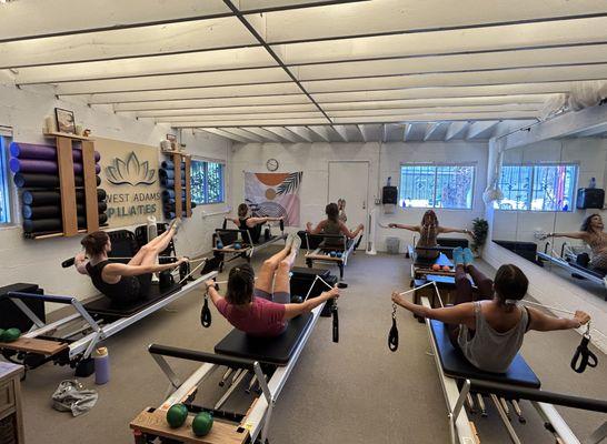 Come get your workout in with us! Pilates Reformer classes available for all levels