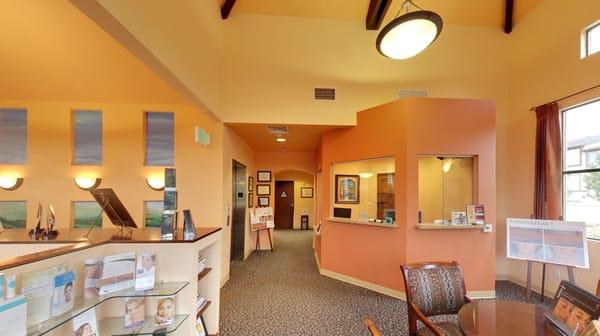 Our welcoming reception area at Plastic Surgery Associates of Santa Rosa.