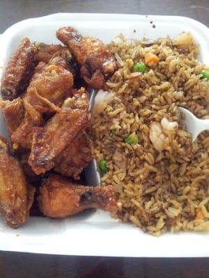 Teriyaki wings and shrimp fried rice... the BEST!