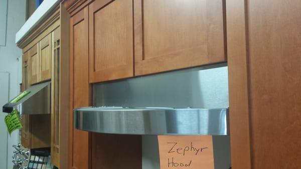 Exhaust hood on display