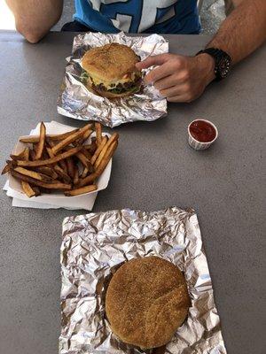 Blastoff Burger, Fries & Bacon Bleu Burger