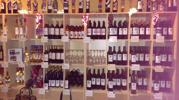 Shelves of delicious Boutier wines!