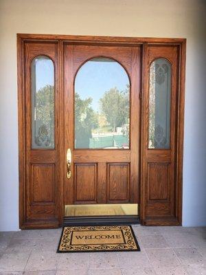 After. Thinking of stripping, staining and varnishing your entry door or windows? Don't do it! There are far better systems. Wow!