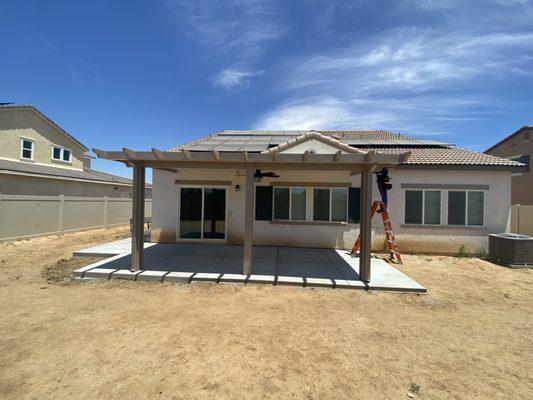 Insulated Raptor Tails Patio Cover W/ Cement.