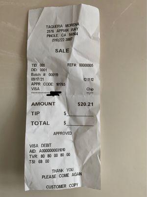 Sales Receipt