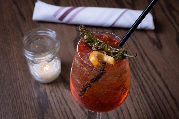 Charred Chile Aperol Spritz