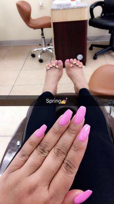 Spring nails.... color is called Chasity by Essie