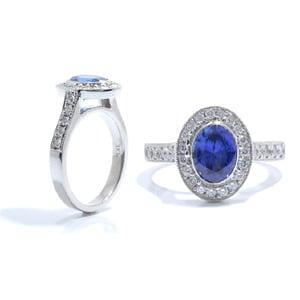 Platinum Sapphire & Diamond Ring