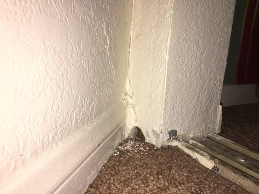 Hole in the secondary rooms closet