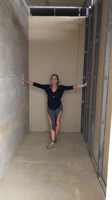 5 x10 storage unit, girl not included. No lights - dark. Bring your own lock on the day that you sign for your unit.