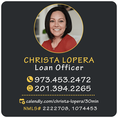 Christa Lopera, Brightwire Loan Officer | P: 973.453.2472 | M: 201.394.2265