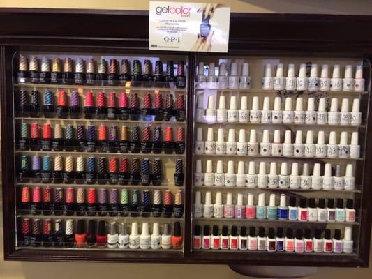 Hundreds of Gel colors, Gelish, Essie, and Opi with matching color.
We also have Nexx Gen (dip color) New