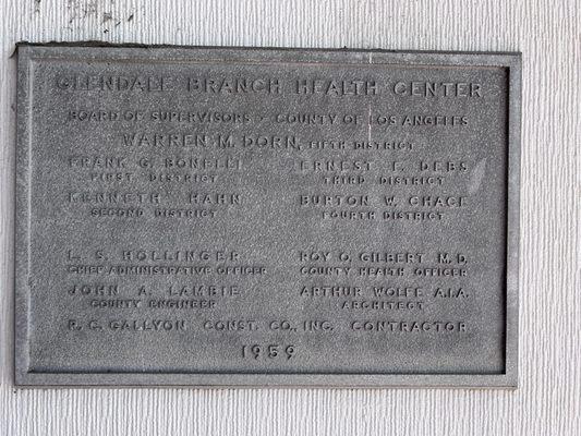 Plaque at entrance