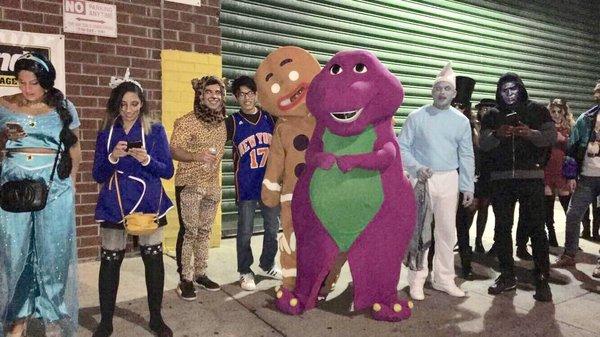 a man cheetah, Jeremy Lin, Gingy, and Barney