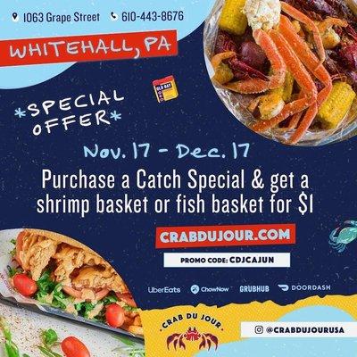 Attention Whitehall, Enjoy a special offer just for you code: CDJCAJUN