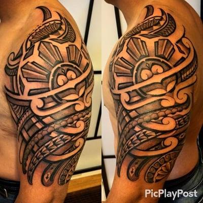 Filipino Sun integration into polynesian tribal - Artist: Jaye Inocelda