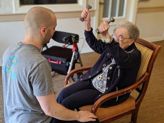 Our 104 year old still exercising!