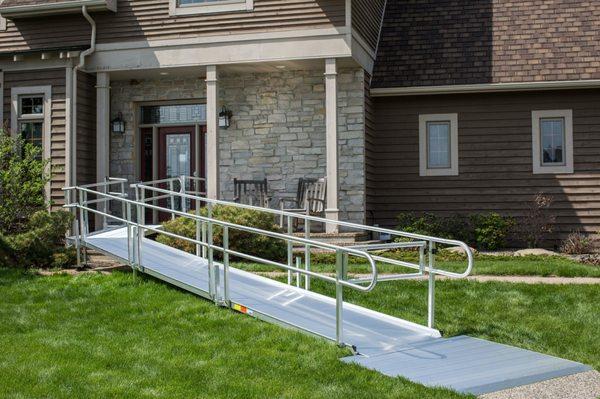 aluminum wheelchair ramp installed by Lifeway Mobility