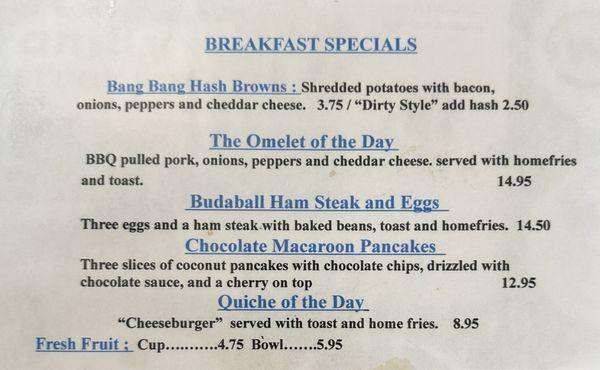 Breakfast specials 5.22.24