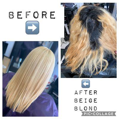 Root touch-up Beige Blond