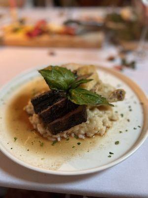 Prime Coulotte Steak, Airline Heritage Chicken with Mushroom Risotto & Garlic Mashed Potatoes