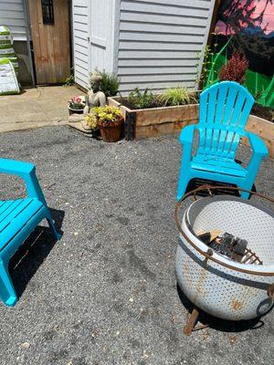 Repurposed dryer turned fire pit!