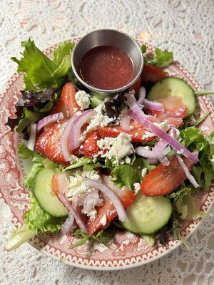 Strawberry Feta Salad w/raspberry vinaigrette dressing 9/10