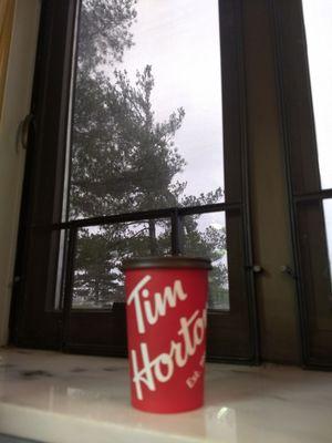 I usually stick with free break room coffee, but snowflakes outside my office window (they're there) made me want the good stuff today.