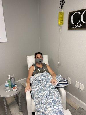 Finally getting to try a drip in my own lounge! I was so relaxed!