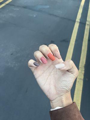 Gel on Acrylic Nails with Fall Vibe