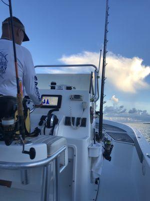 Capt Eric at the helm