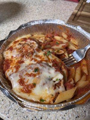 Kid Size Chicken Cutlet Parm with Penne Pasta...