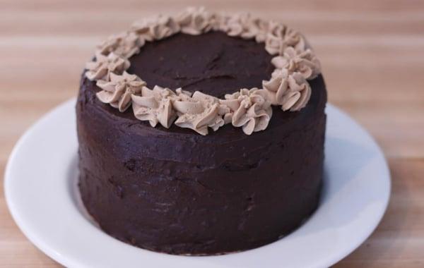 Chocolate Mocha cake - chocolate cake with mocha buttercream filling and covered in chocolate icing