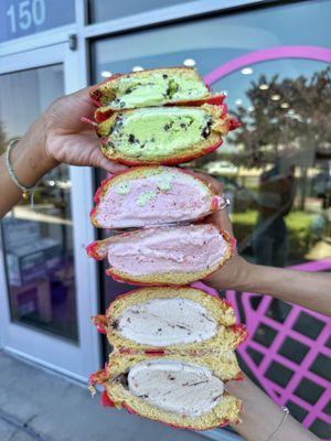 Our Famous creamy concha sandwich with different flavors