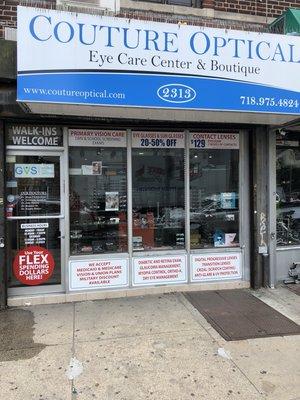 Couture Optical storefront.