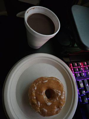 Hot chocolate and donut