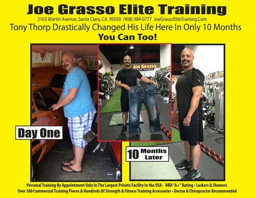 My before and after with Joe Grasso Elite Training