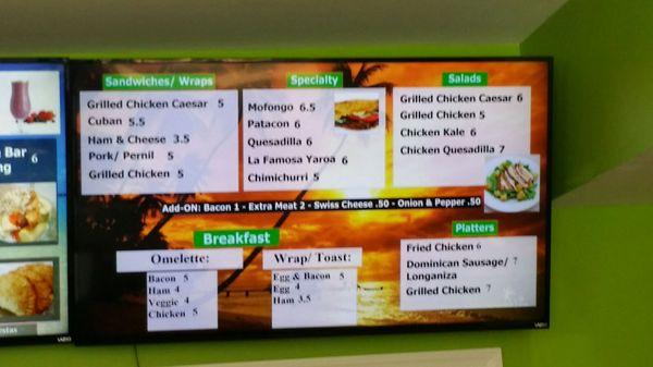 Wall Menu